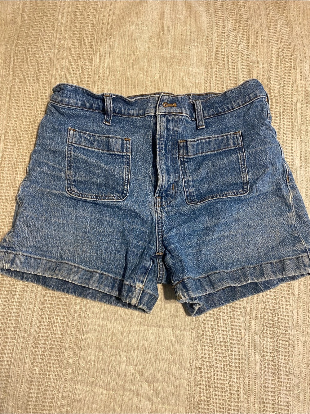 Madewell Washed Blue Denim Pocket Shorts